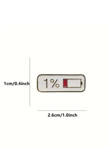 1個搪瓷別針1％電量徽章扣金屬徽章袋衣服馬甲別針,適用於女性男性兒童禮品袋配件袋飾禮品情人節時尚潮流十幾歲的女孩女大學生教師白領新手和白領禮品配件裝飾袋子別針徽章搪瓷徽章 - 白色 - 查看 4
