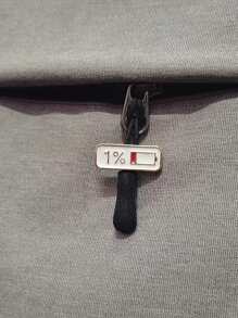 1個搪瓷別針1％電量徽章扣金屬徽章袋衣服馬甲別針,適用於女性男性兒童禮品袋配件袋飾禮品情人節時尚潮流十幾歲的女孩女大學生教師白領新手和白領禮品配件裝飾袋子別針徽章搪瓷徽章 - 白色 - 查看 2