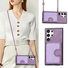 Wallet Design Phone Case With Lanyard - Purple - View 3