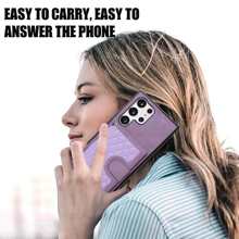 Wallet Design Phone Case With Lanyard - Purple - View 8