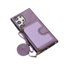 Wallet Design Phone Case With Lanyard - Purple - View 2
