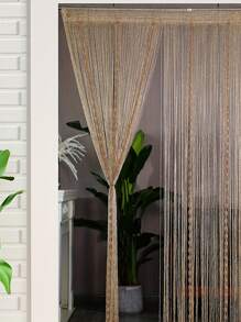 1入組珠子裝飾門簾,串珠窗簾門細繩窗簾適用於珠子懸掛家庭裝飾流蘇線窗簾 - 香檳色 - 查看 6