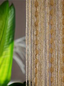 1入組珠子裝飾門簾,串珠窗簾門細繩窗簾適用於珠子懸掛家庭裝飾流蘇線窗簾 - 香檳色 - 查看 5