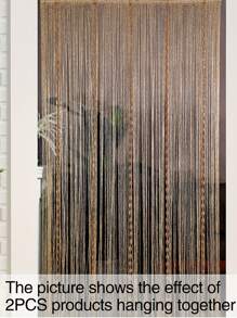 1入組珠子裝飾門簾,串珠窗簾門細繩窗簾適用於珠子懸掛家庭裝飾流蘇線窗簾 - 香檳色 - 查看 7