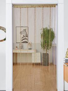 1入組珠子裝飾門簾,串珠窗簾門細繩窗簾適用於珠子懸掛家庭裝飾流蘇線窗簾 - 香檳色 - 查看 4