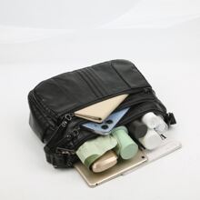 時尚新品到貨大容量多口袋女士斜挎包 - 黑色 - 查看 4