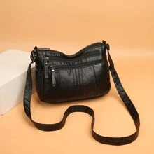 時尚新品到貨大容量多口袋女士斜挎包 - 黑色 - 查看 2