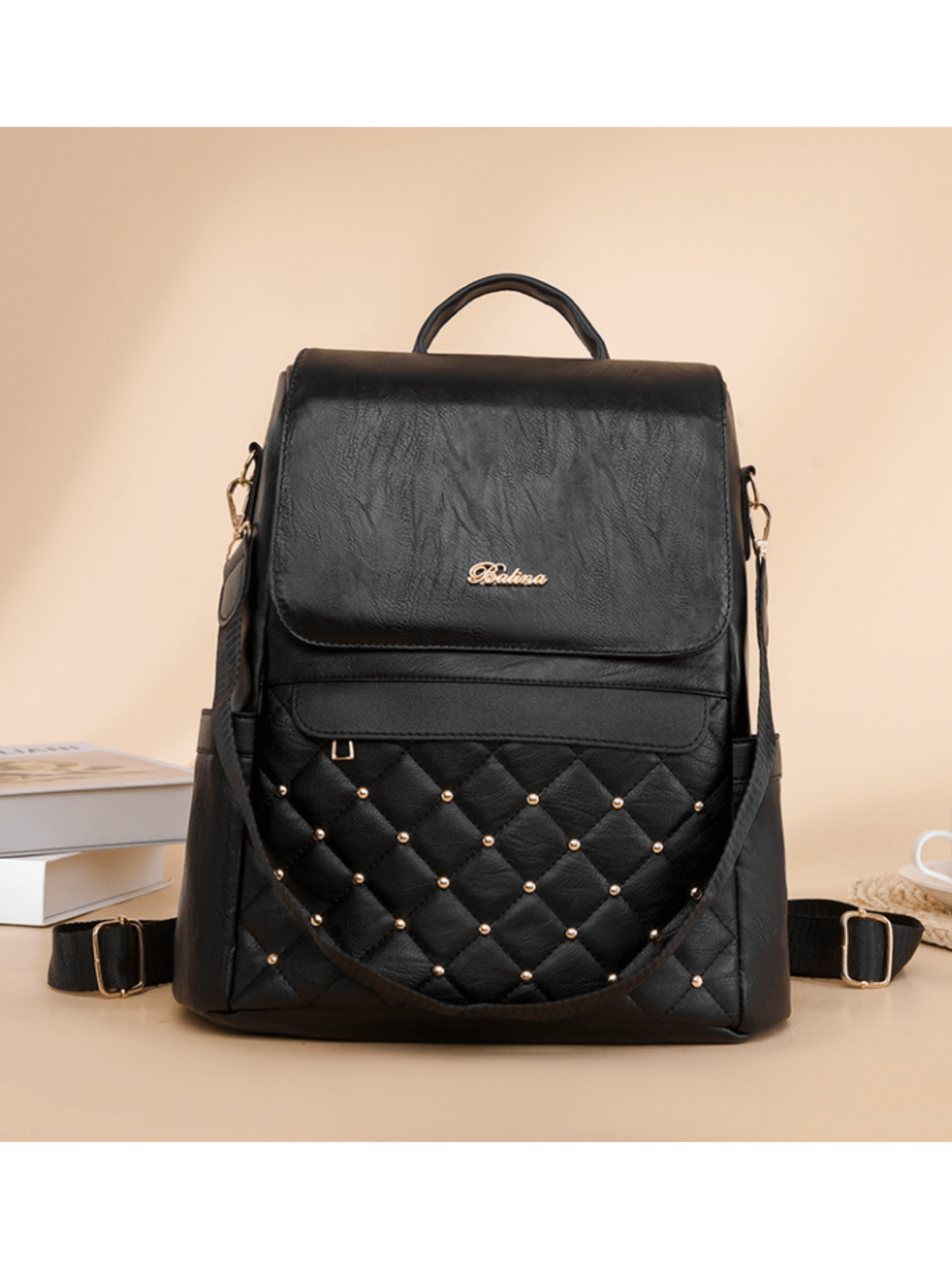 Black AntiTheft Backpack School Bag Bookbag For School Outdoors