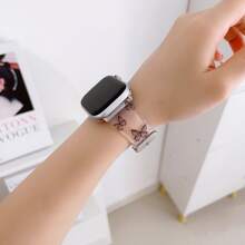 1入組蝴蝶圖案矽膠錶帶適用於Apple Watch - 黑色 - 查看 3