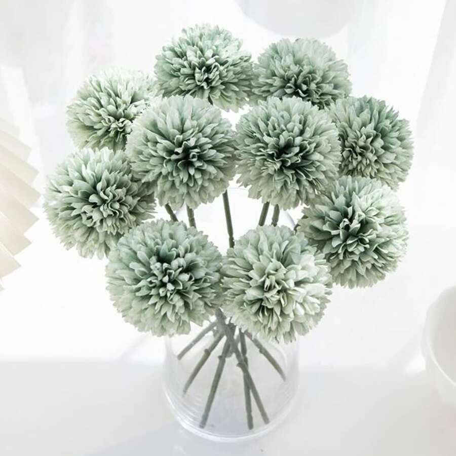 Nhân tạo Nhựa Bóng bàn Hoa cúc Hoa Đối với Nhà  Đồ trang trí , Lễ cưới Bối cảnh , Hoa Giả - màu xanh lá - Xem 1