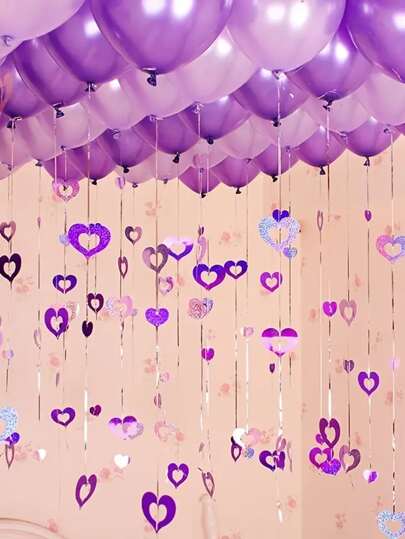 61 件/套心形气球吊坠，气球装饰配件，房间场景装饰，生日派对用品，主题派对装饰，圣诞节