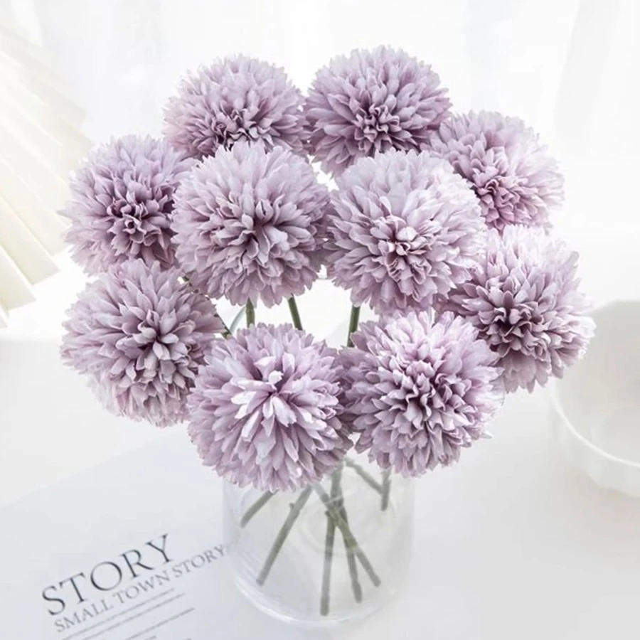 人造蒲公英,風信子,塑膠花,波莫菊花,適用於家庭裝飾,婚禮背景,假花