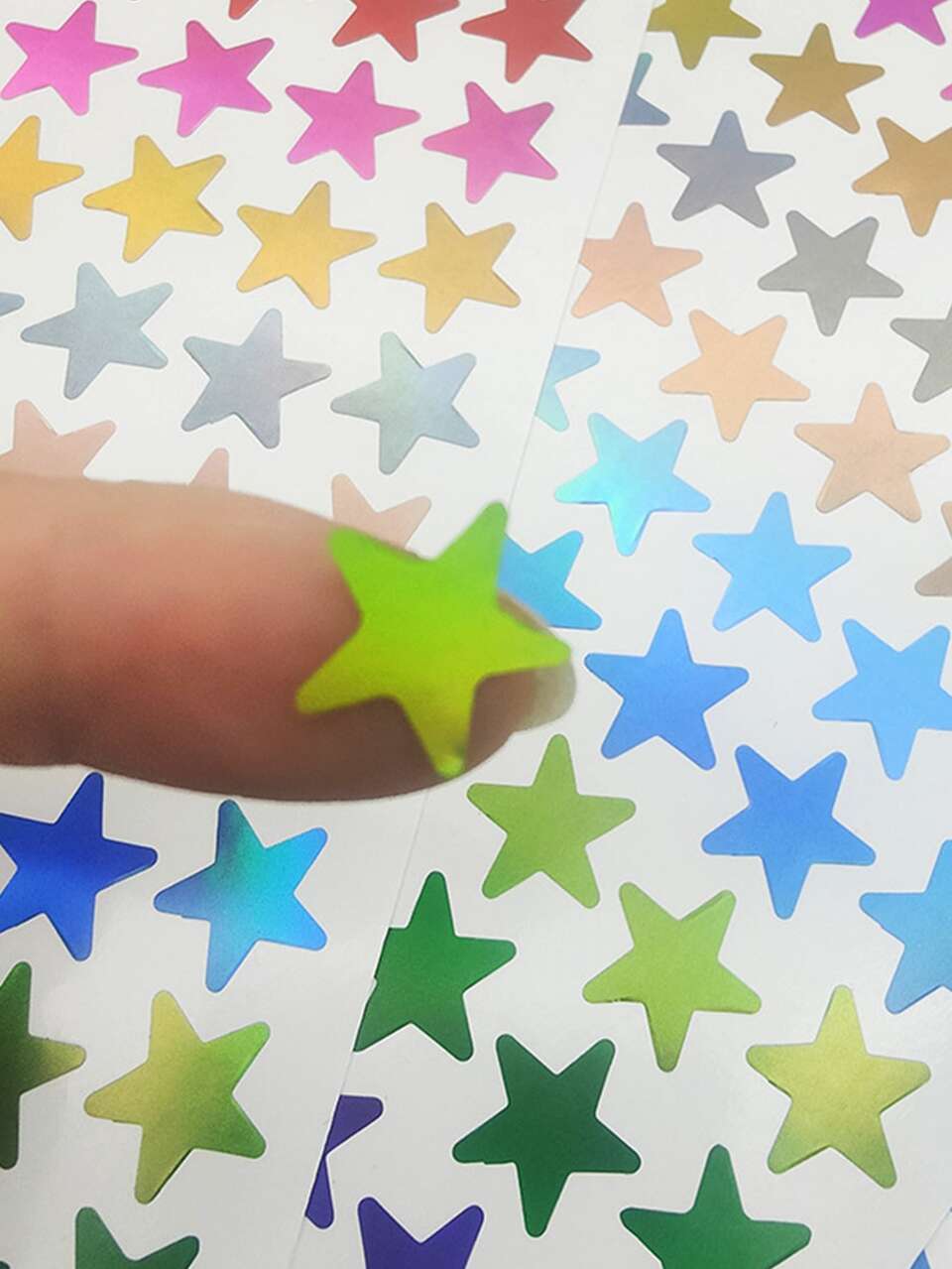 5pcs/Set Non-Random Colored Five-Pointed Star Foil Stickers For Journaling And Scrapbooking,School Supplies,Back To School