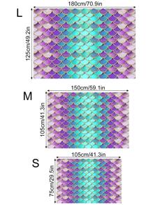 1pc Mermaid-themed Party Photo Backdrop Banner, Purple-blue Gradient Background Cloth - Multicolor - View 3