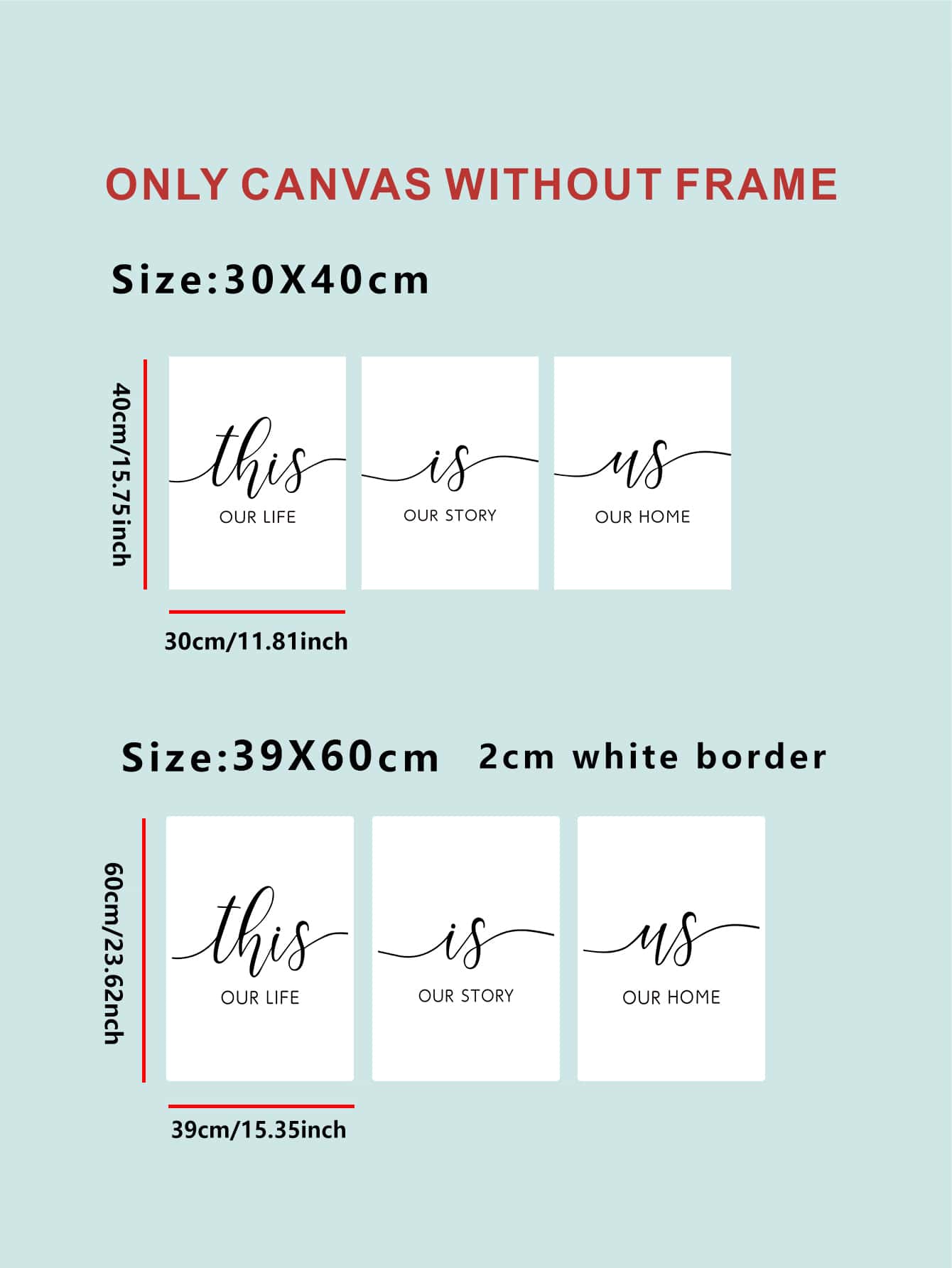 3pcs Modern This Is Us Letter Pattern Wall Art Canvas Prints Without