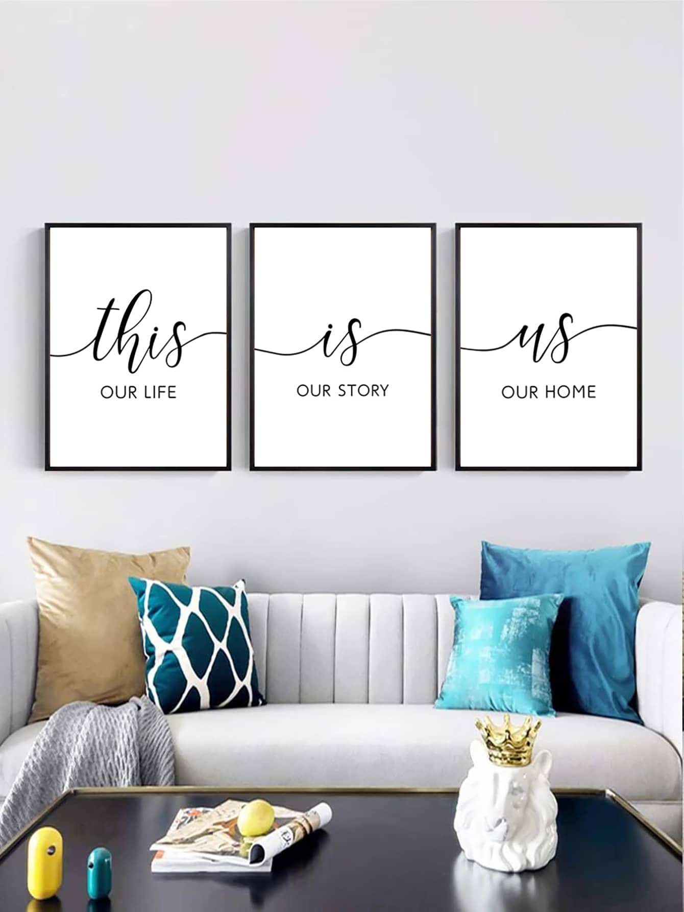 3pcs Modern This Is Us Letter Pattern Wall Art Canvas Prints Without