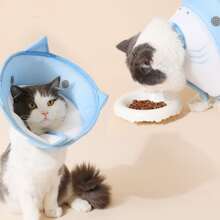 1入組藍鯊風格寵物術后防舔防咬頭套和軟項圈，用於貓狗保護 - 藍色 - 查看 7