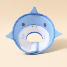 1入組藍鯊風格寵物術后防舔防咬頭套和軟項圈，用於貓狗保護 - 藍色 - 查看 8