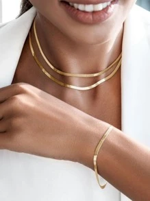 1pc Fashionable Minimalist Silver Bracelet For Women For Daily Decoration