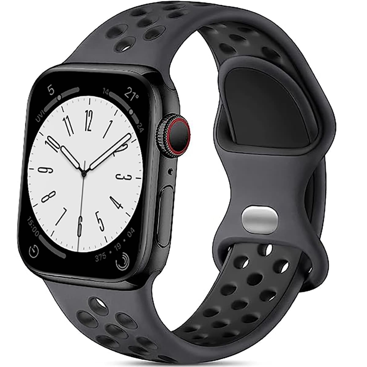 St.siabe Waterproof Soft Silicone Breathable Sport Band Compatible With Apple Watch 38mm 40mm 41mm 45mm 44mm 42mm 49mm, Replacement Strap Compatible With Apple Watch Ultra SE Series 10/9 8 7 6 5 4 3 2 1 - View 1