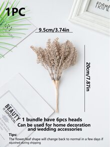 1 Bundle (6 Pieces) Artificial Plants, Wheat Ears, Plastic DIY Wreath Materials, Home Decor, New Year & Valentine's Day Gifts, Birthday Party, Candy Box Materials, Wedding Decorations, Bridal Wrist Corsage, Flower Boxes, Floral Decor, Valentine's Day Gifts, Graduation Gifts - Brown - View 2