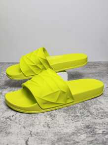 2024年夏季新款簡約時尚男士海灘拖鞋,舒適、耐磨且防滑 - 黃色 - 查看 5