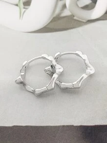 1 对日式不对称造型冷金属简约设计别致耳环，适合任何场合 - 銀色 - 查看 5