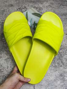 2024年夏季新款簡約時尚男士海灘拖鞋,舒適、耐磨且防滑 - 黃色 - 查看 2