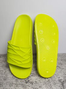 2024年夏季新款簡約時尚男士海灘拖鞋,舒適、耐磨且防滑 - 黃色 - 查看 4