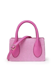 Túi vuông mini màu hồng cho bé gái cho mùa hè - Màu Hồng Tươi - Xem 1