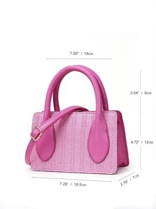 Túi vuông mini màu hồng cho bé gái cho mùa hè - Màu Hồng Tươi - Xem 8