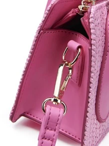 Túi vuông mini màu hồng cho bé gái cho mùa hè - Màu Hồng Tươi - Xem 6