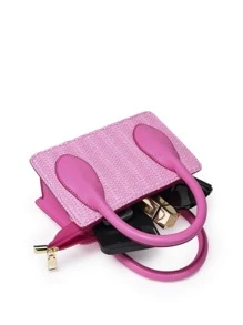 Túi vuông mini màu hồng cho bé gái cho mùa hè - Màu Hồng Tươi - Xem 4
