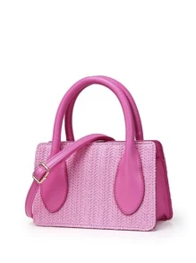 Túi vuông mini màu hồng cho bé gái cho mùa hè - Màu Hồng Tươi - Xem 2