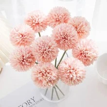 人造菊花桌面裝飾帶乒乓球裝飾傢居和婚禮 - 香檳色 - 查看 3