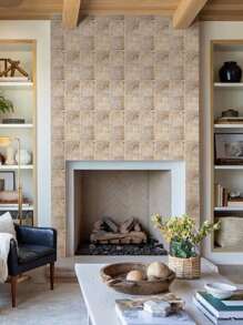 COMMOMY 1入组/10入组3D人造石即剝即貼牆板米色牆磚廚房瓷磚後擋板加厚牆貼防水耐熱浴室客廳臥室特色牆內牆裝飾 - 米色 - 查看 4