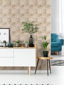 COMMOMY 1入组/10入组3D人造石即剝即貼牆板米色牆磚廚房瓷磚後擋板加厚牆貼防水耐熱浴室客廳臥室特色牆內牆裝飾 - 米色 - 查看 5