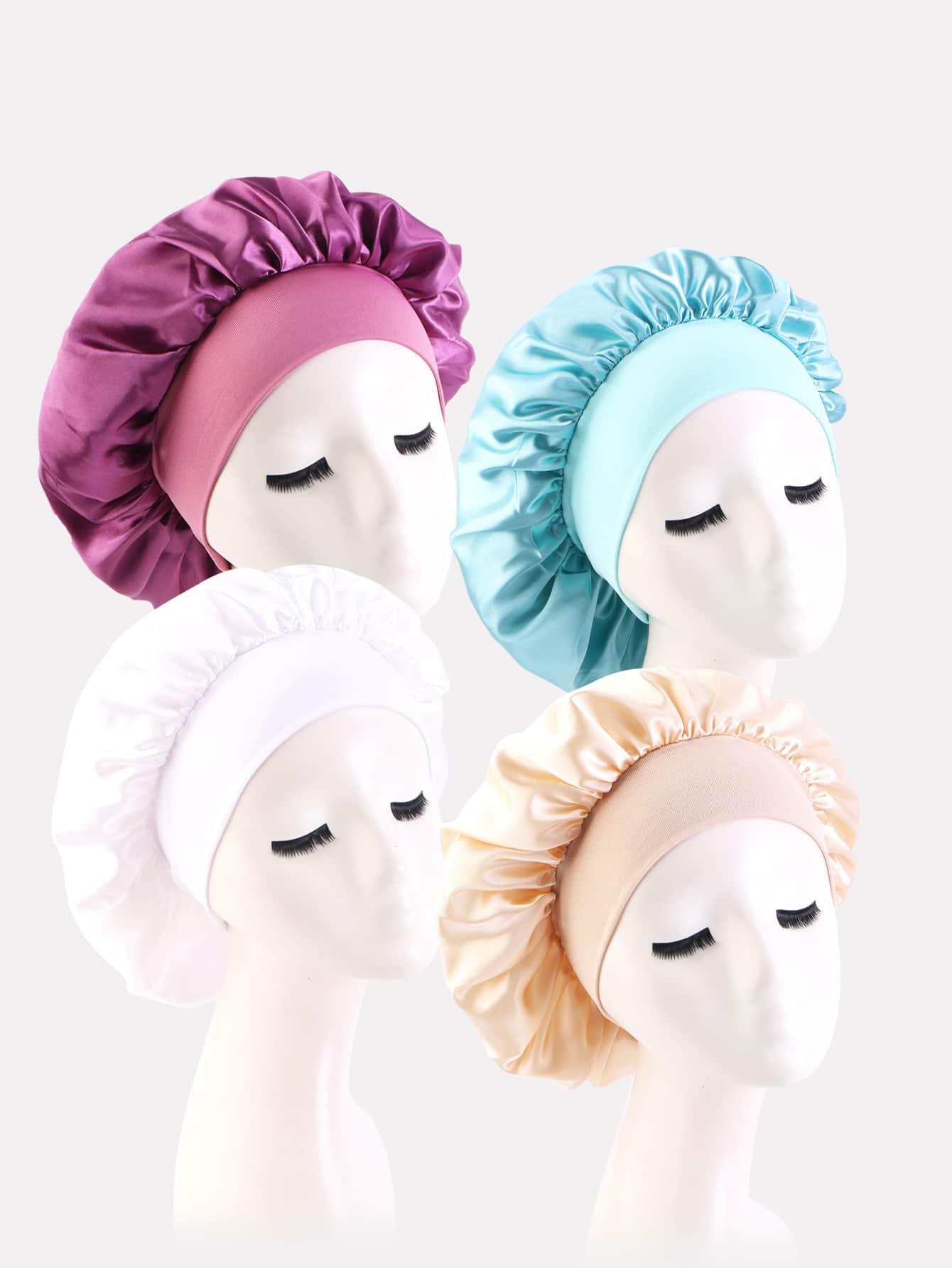 4入組/套女士寬簷發帽