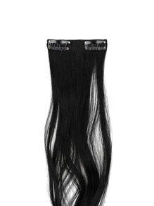 女士髮片18英寸大波浪長捲曲合成啞光高溫纖維7片織夾式髮片延長,7入組夾式卷曲髮延長片,適用於金髮和黑髮,合成髮假髮,18英寸夾式髮片延長。 - 黑色 - 查看 9