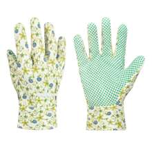 1 đôi NỮ Găng tay làm vườn , Quý cô Làm việc Găng tay , Sân vườn Găng tay Với PVC Nắm chặt Dấu chấm - màu xanh lá - Xem 1