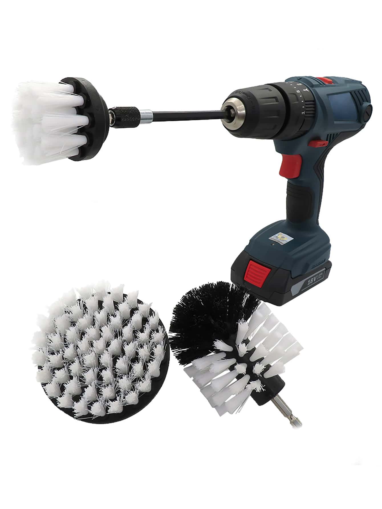 Điện lực Máy khoan Chải Điện lực Bàn chải làm sạch Đĩa nhạc Công cụ Chải - trắng - Xem 1