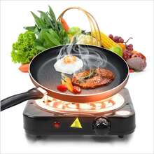 1000W Portable Electric Single Burner Hot Plate Cooktop RV Dorm Countertop Stove - Black - View 5
