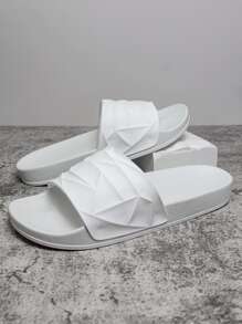 夏季新款柔软舒适防滑休闲拖鞋简约时尚男士户外沙滩凉鞋 - 白色 - 查看 1