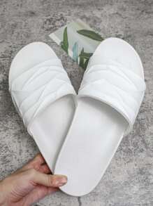 夏季新款柔软舒适防滑休闲拖鞋简约时尚男士户外沙滩凉鞋 - 白色 - 查看 3