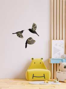 1套3入組木製黑鳥牆壁藝術裝飾懸掛民間藝術復古黑色藝術哥特式家居裝飾客廳浴室廚房自由飛翔裝飾室內戶外禮物愛鳥者 - 彩色 - 查看 6