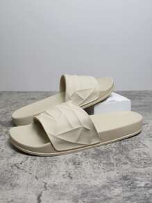 Dép và dép đi trong nhà và ngoài trời mềm mại và thoải mái chống trượt mùa hè 2023 xu hướng thời trang đơn giản cho nam đi ngoài trời dép đi biển - Màu be - Xem 1