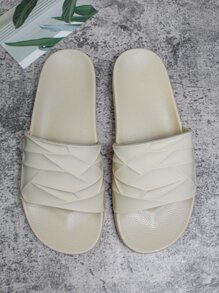 Dép và dép đi trong nhà và ngoài trời mềm mại và thoải mái chống trượt mùa hè 2023 xu hướng thời trang đơn giản cho nam đi ngoài trời dép đi biển - Màu be - Xem 2