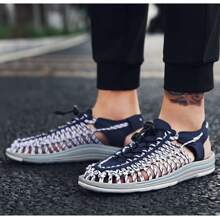 Mới Vợ chồng Dệt Dép xăng đan , Nam Bãi biển Giản dị Dép xăng đan , Giày nước Thích hợp Đối với Ngoài trời Du lịch bằng cách đi bộ Và Đi bộ du lịch - Màu xanh lam - Xem 8