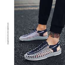 Mới Vợ chồng Dệt Dép xăng đan , Nam Bãi biển Giản dị Dép xăng đan , Giày nước Thích hợp Đối với Ngoài trời Du lịch bằng cách đi bộ Và Đi bộ du lịch - Màu xanh lam - Xem 10