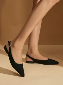 女士时尚优雅平底鞋，休闲女士度假凉鞋 - 黑色 - 查看 4